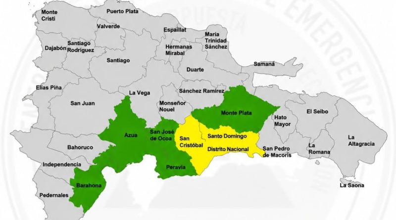 COE coloca al Gran Santo Domingo y San Cristóbal en alerta amarilla por lluvias COE coloca al Gran Santo Domingo y San Cristóbal en alerta amarilla por lluvias